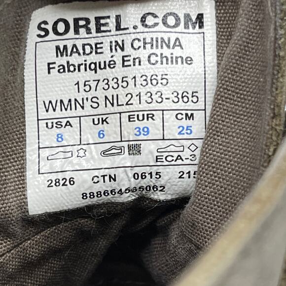 Sorel Out N About Boots Womens Size 8 Green Leather Casual Comfort Duck Bootie - Picture 8 of 8